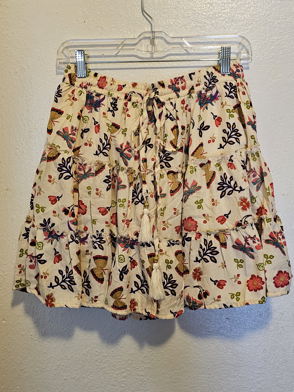 Boho Floral Tiered Mini Skorts